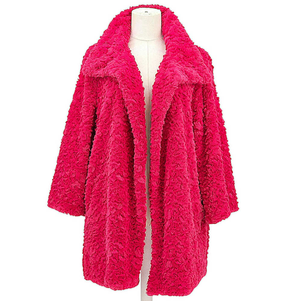 Cozy Glam JAYLEY Faux Fur Teddy Coat Women Oversized Pink Winter